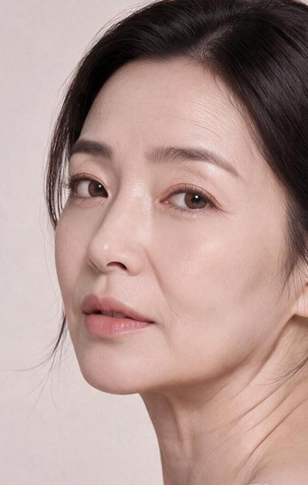 하안검 — 중년 여성 얼굴 클로즈업